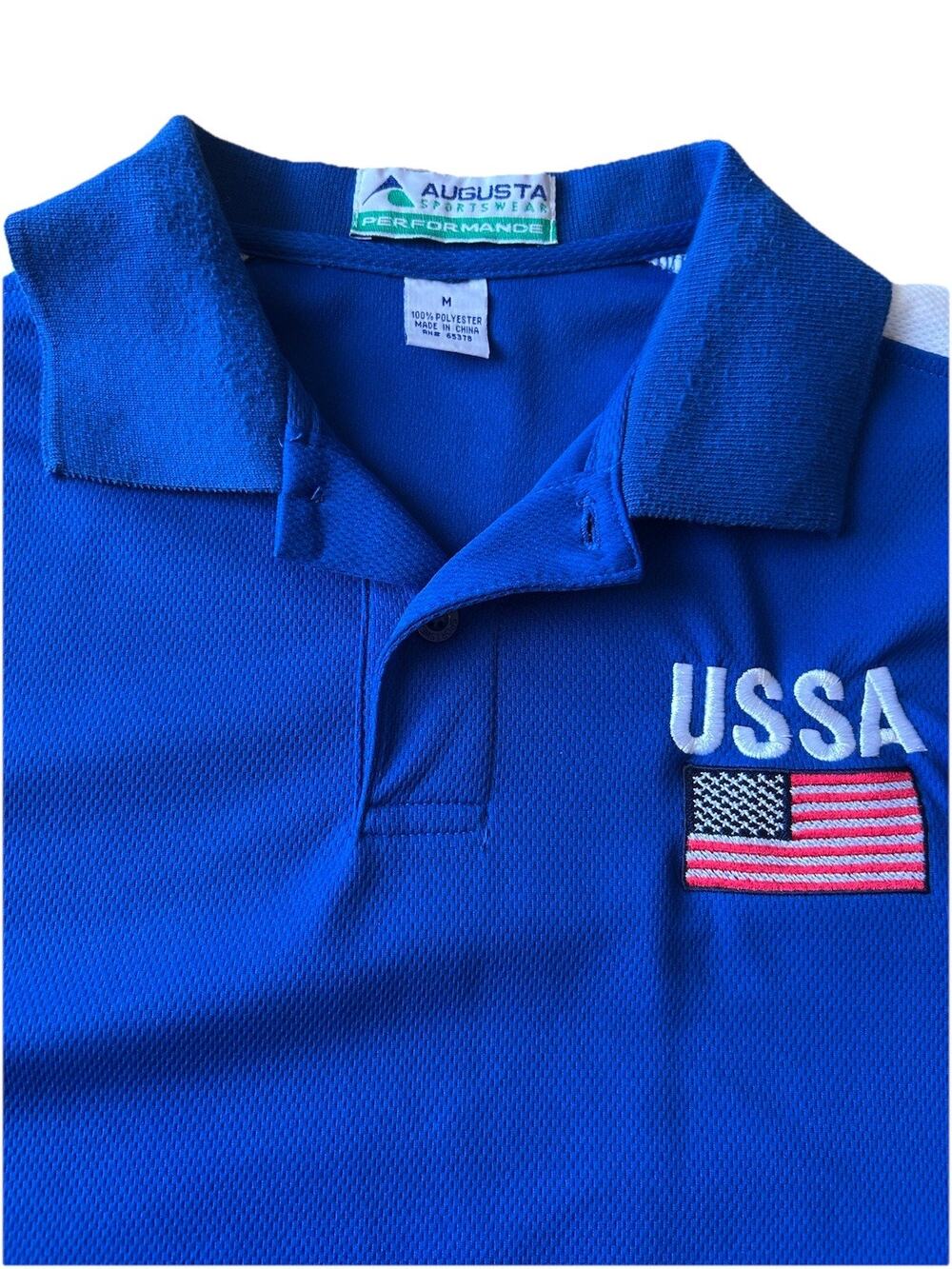 Vintage Antigua USA Polo Shirt Mens M USAA Ski Snowboard America 80s Patriotic